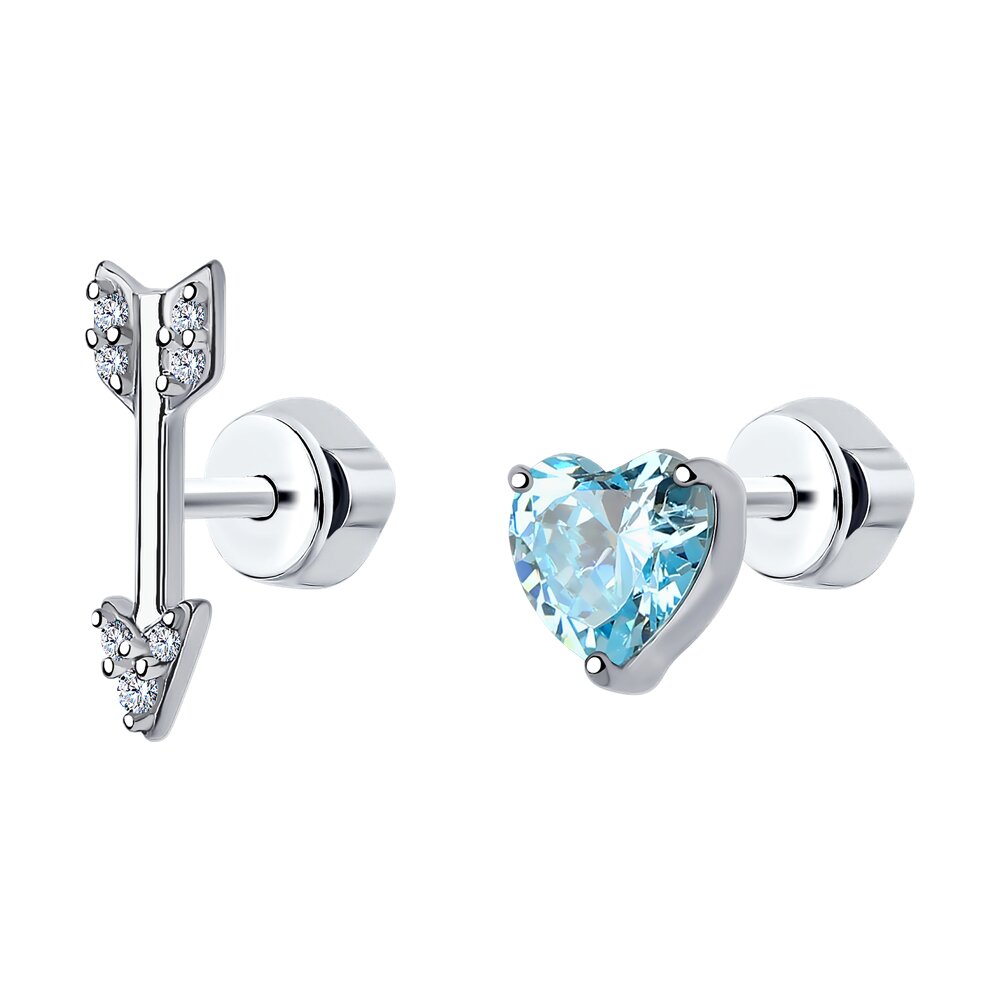 

Серьги пусеты из серебра SOKOLOV 94025597, фианит, 94025597