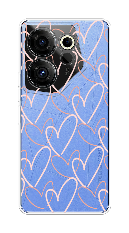 

Чехол на Tecno Camon 20 Premier "Узор из сердечек", Розовый;бежевый, 304250-6