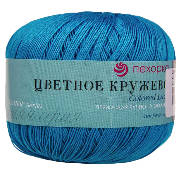 

Пряжа Пехорка Цветное кружево (45), темно-бирюзовый, 5 шт. по 50 г, Голубой