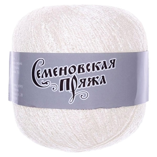 

Пряжа Семеновская Snezhana (4288), белый+В2, 5 шт. по 100 г