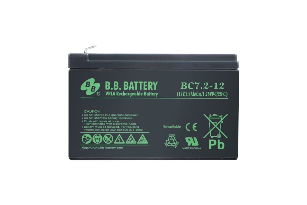 Аккумулятор для ИБП B.B.Battery 7.2 А/ч 12 В BC 7.2/12