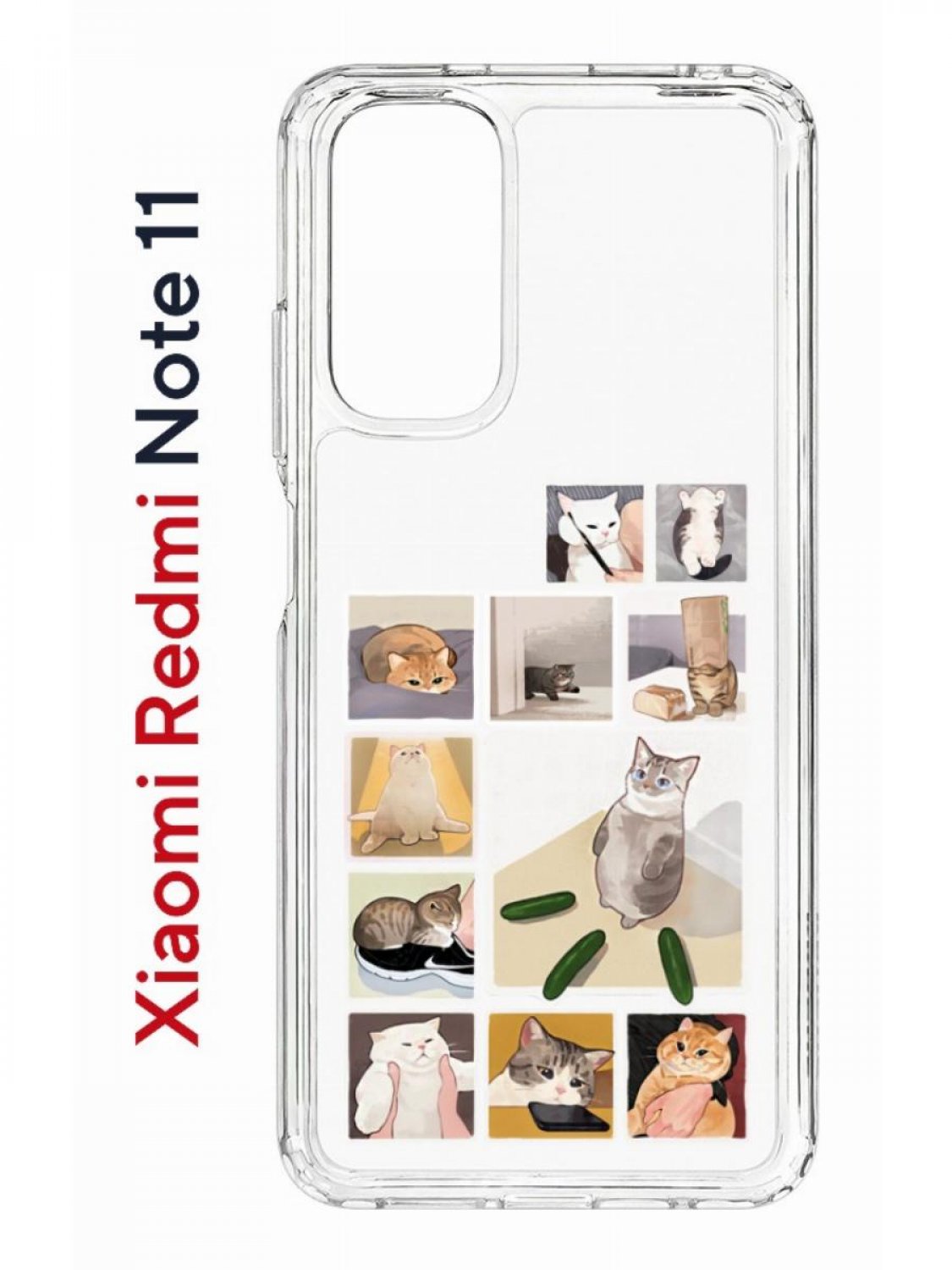 

Чехол на Xiaomi Redmi Note 11/11S Kruche Print Коты-Мемы,противоударный бампер с принтом, Прозрачный;бежевый;зеленый;серый, Ксиоми Редми Нот 11, Редми Нот 11С