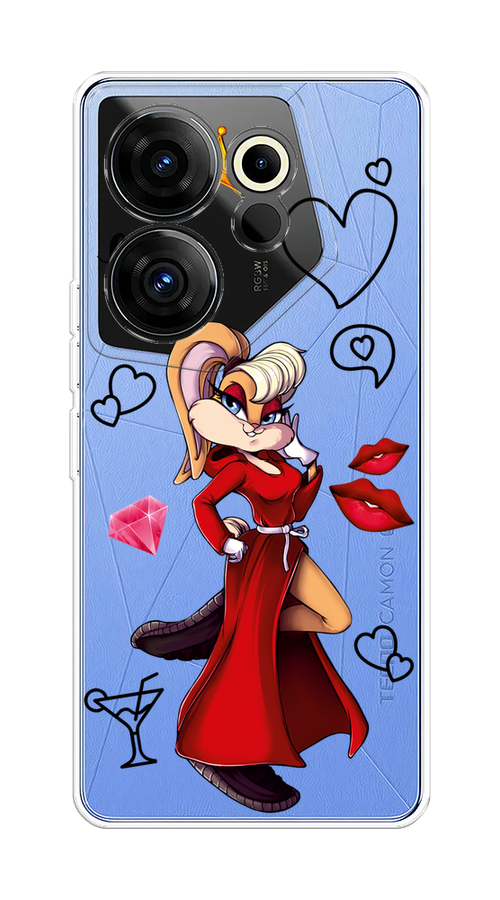 Чехол на Tecno Camon 20 Premier "Rich Lola Bunny" 304250-6 красный,  бежевый,  оранжевый