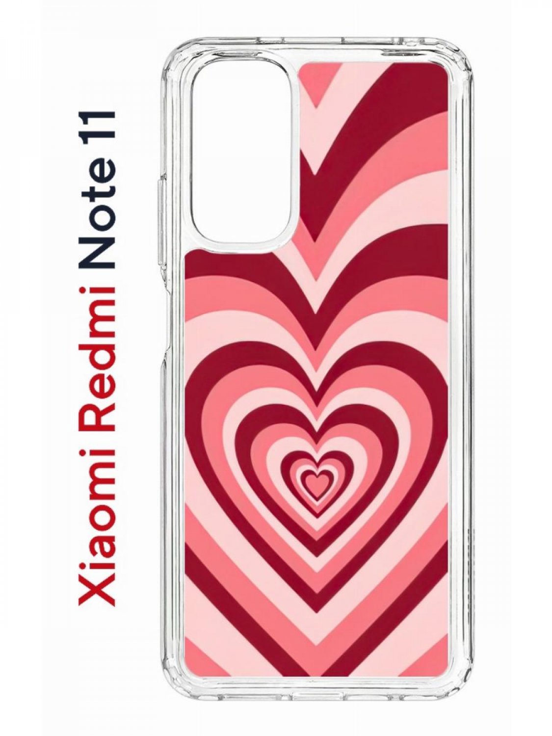 

Чехол на Xiaomi Redmi Note 11/11S Kruche Print Сердце,противоударный бампер с принтом, Прозрачный;красный;розовый;бежевый, Ксиоми Редми Нот 11, Редми Нот 11С