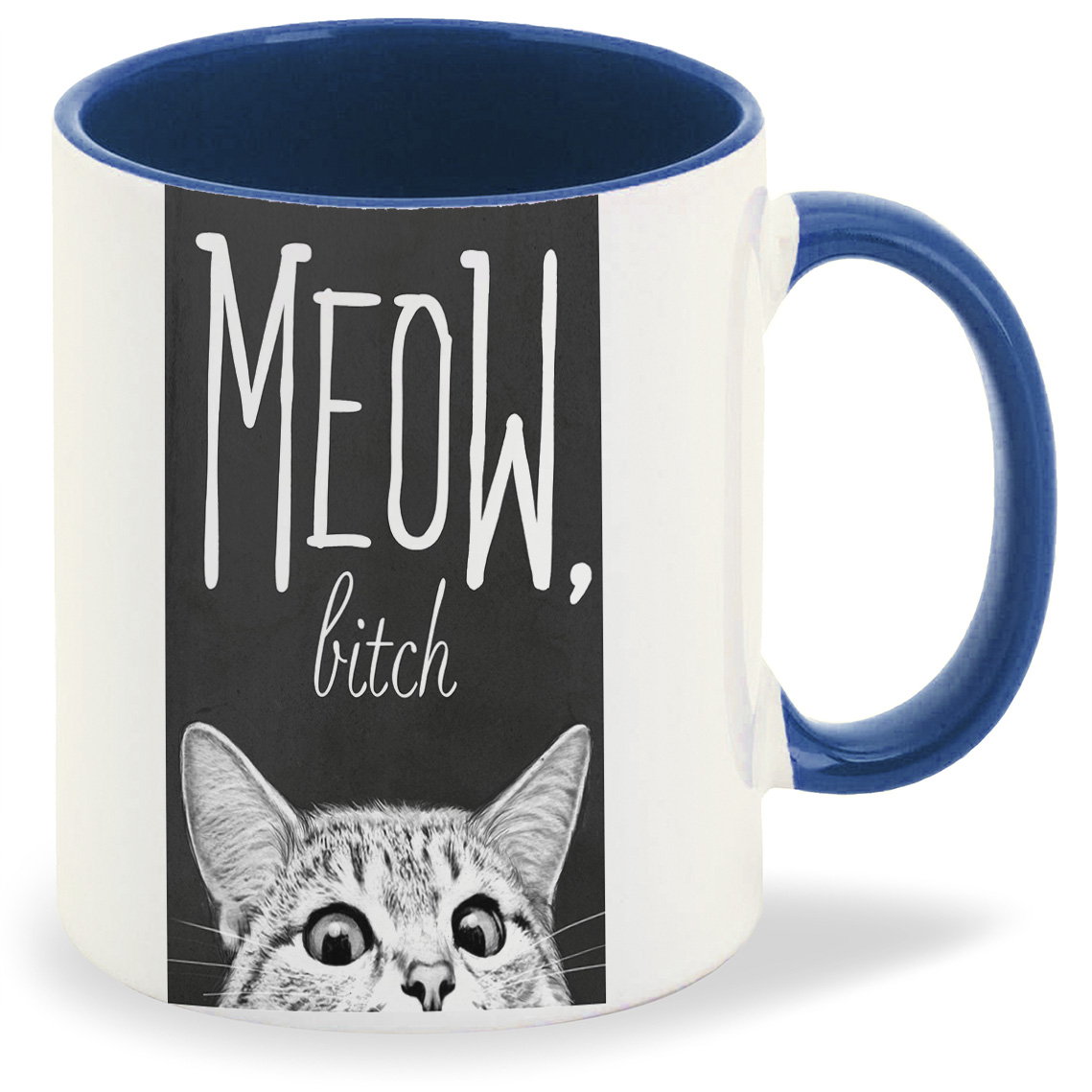

Кружка лазурная CoolPodarok MeoW bitch Кот