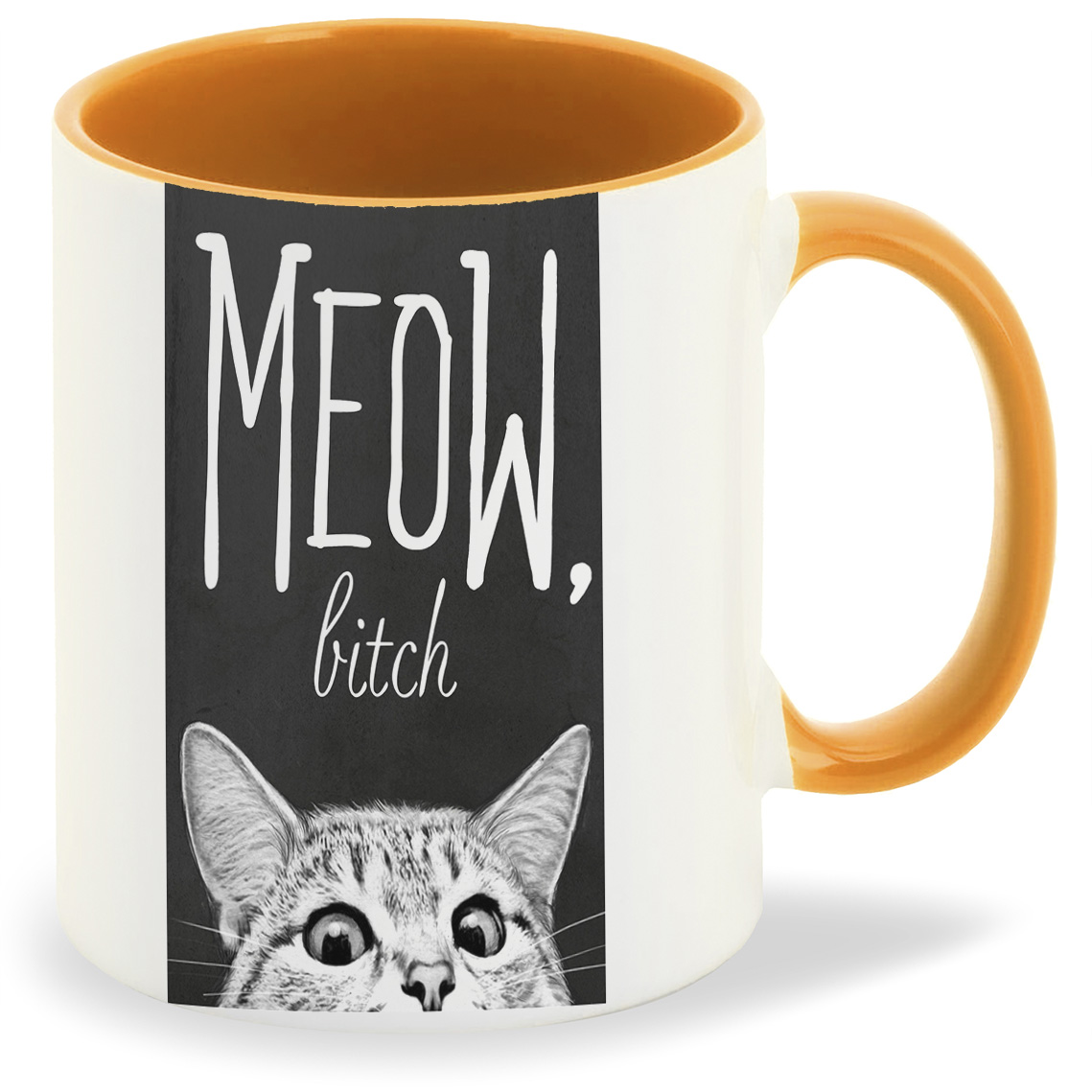 

Кружка оранжевая CoolPodarok MeoW bitch Кот
