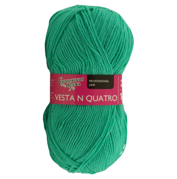 

Пряжа Семеновская Vesta N quatro (165938), мята, 5 шт. по 100 г, Зеленый