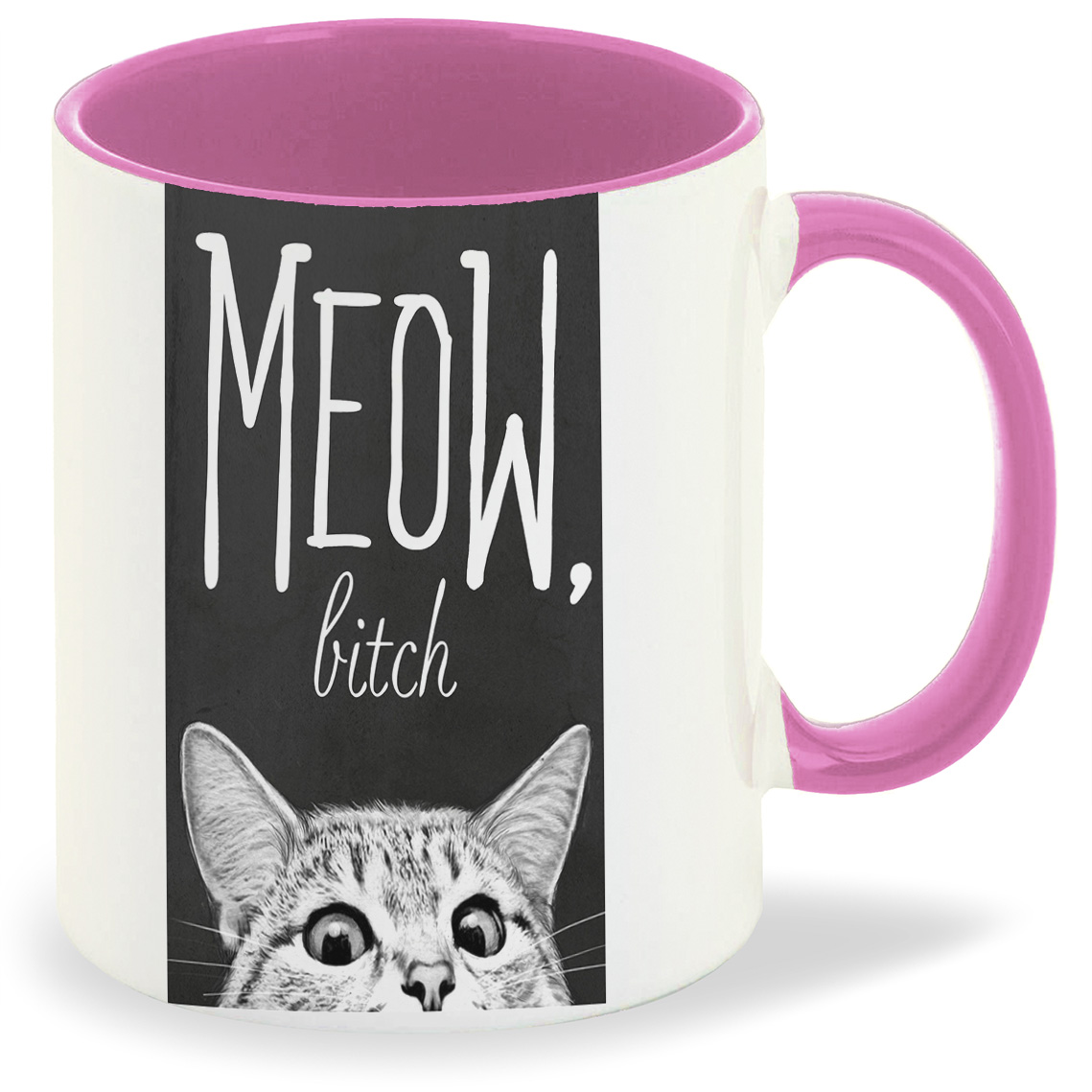 

Кружка розовая CoolPodarok MeoW bitch Кот