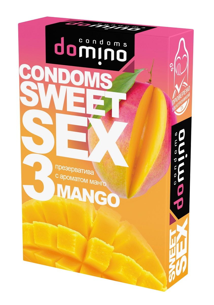 Купить Sweetsex манго, Презервативы Luxe DOMINO SWEETSEX, манго №3, телесный, латекс