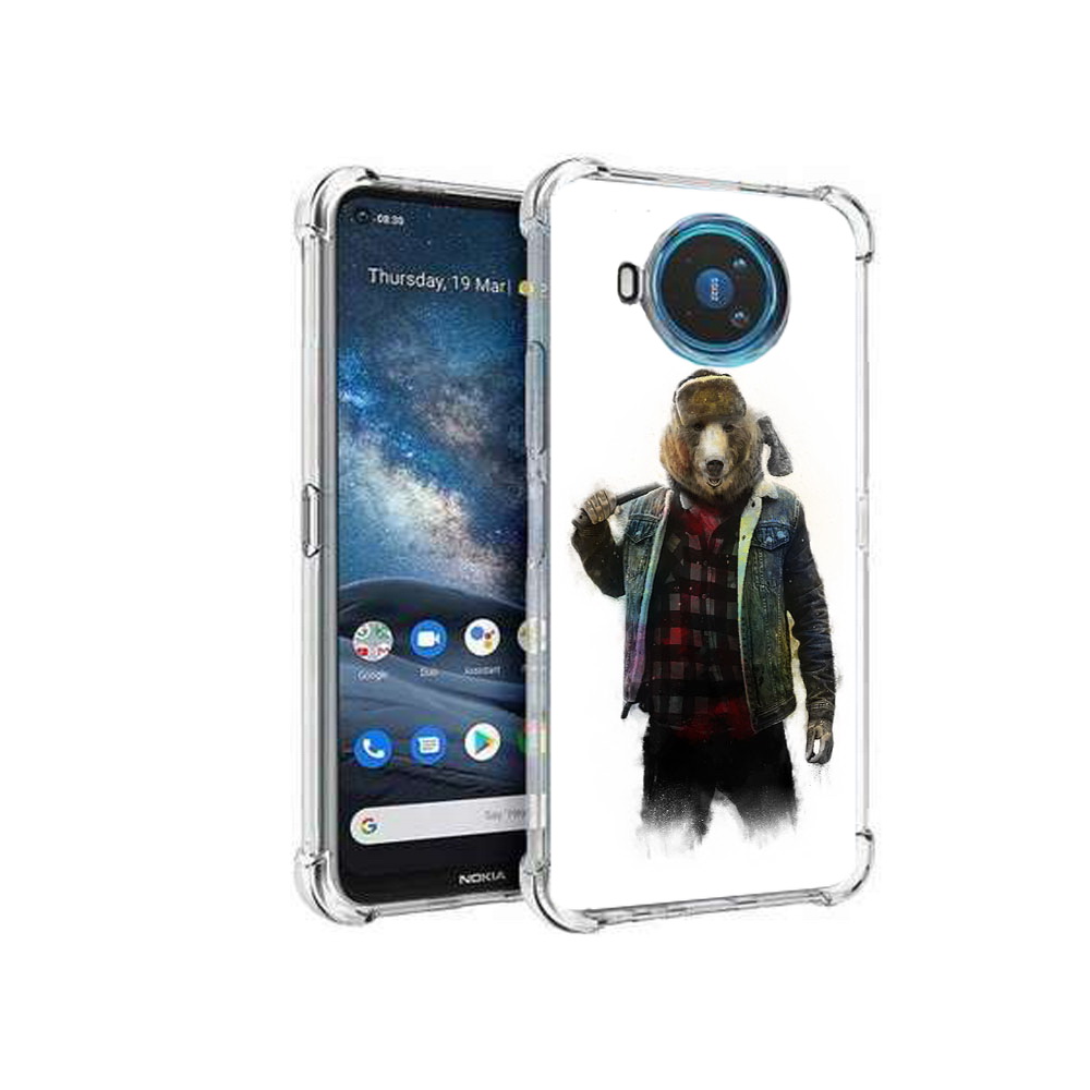 

Чехол MyPads Tocco для Nokia X100 медведь с топором (PT227057.109.469), Прозрачный, Tocco