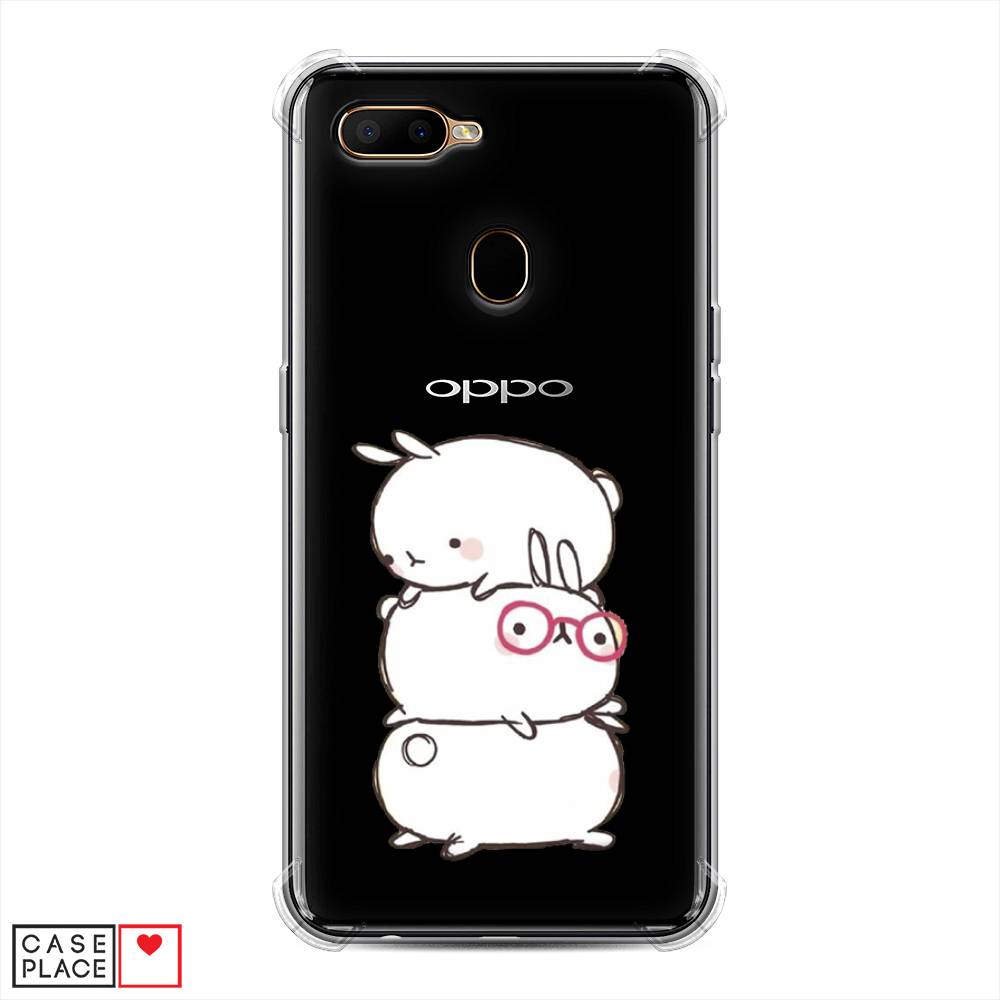 фото Противоударный силиконовый чехол "бутерброд" на oppo a5s awog