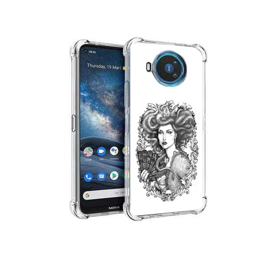 

Чехол MyPads Tocco для Nokia X100 медуза черно белый (PT227057.109.472), Прозрачный, Tocco