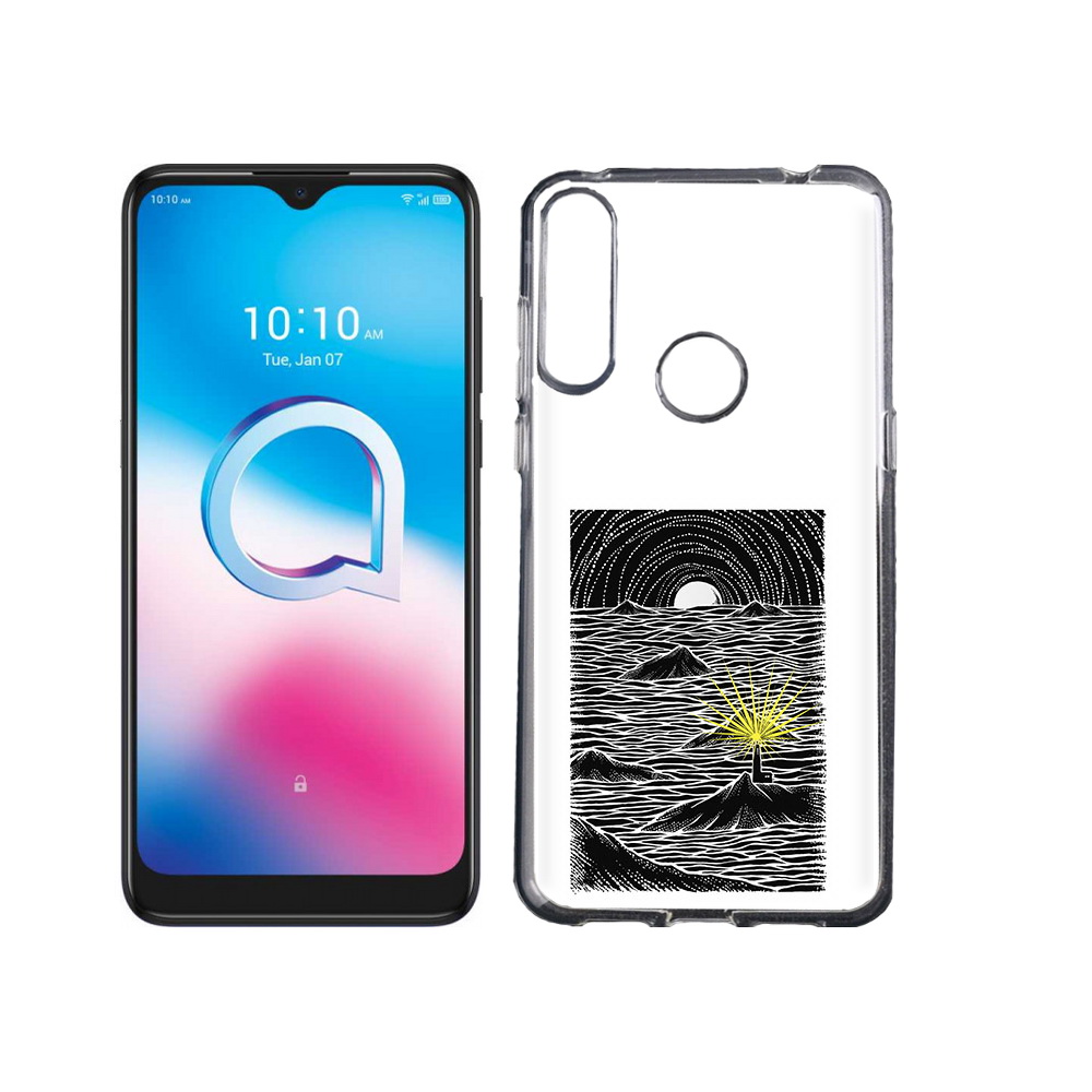 

Чехол MyPads Tocco для Alcatel 3L (2020) 5029Y маяк в черно белом море (PT159035.666.460), Tocco