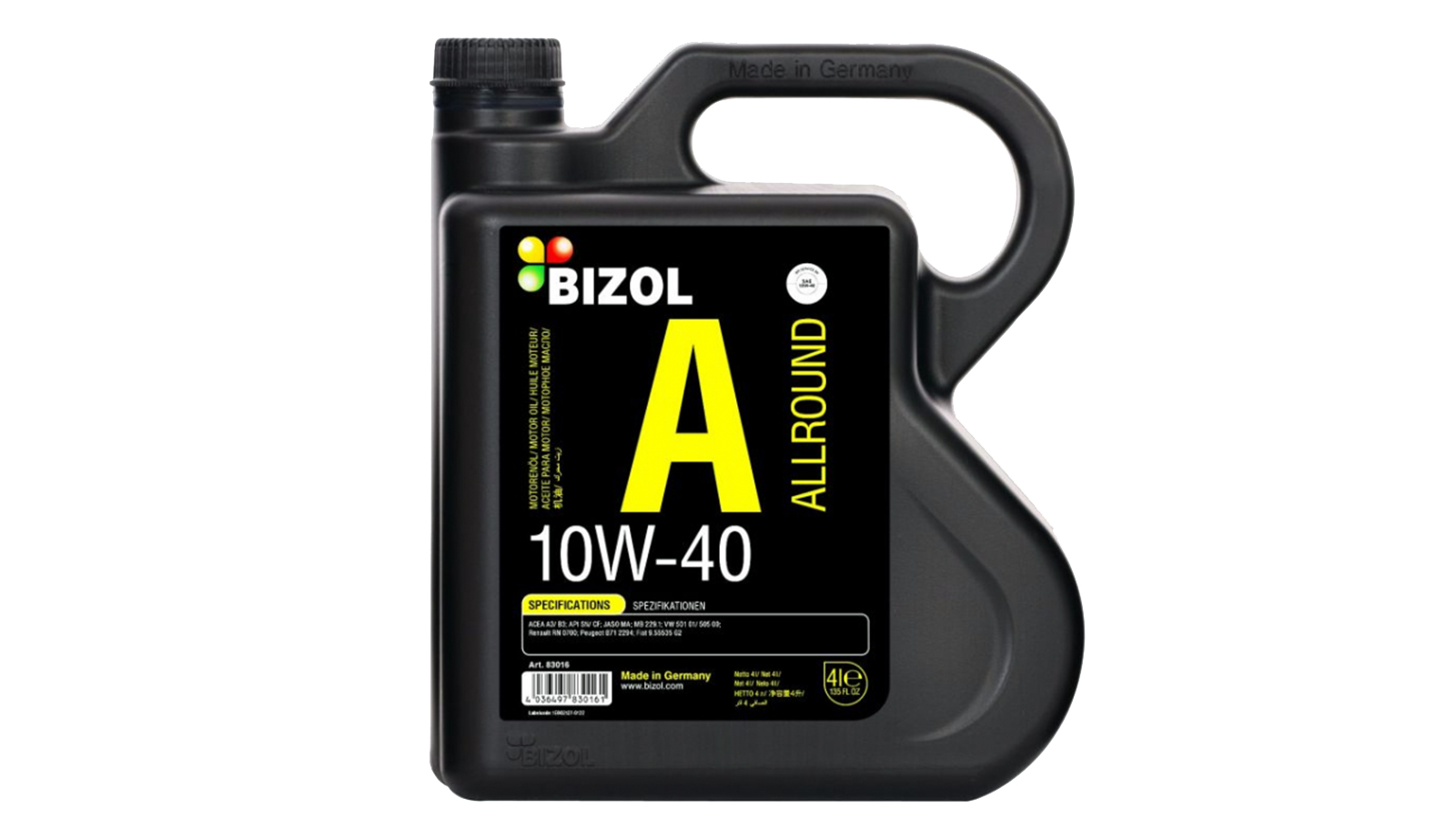 фото Масло моторное bizol allround 10w-40 4l