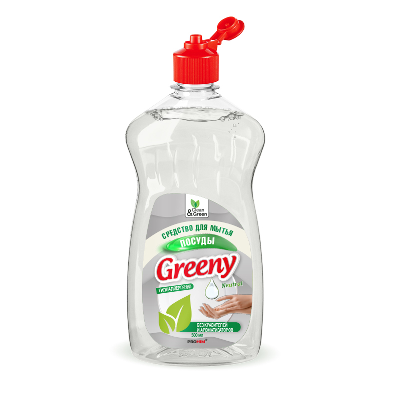 фото Средство для мытья посуды "greeny" neutral 500 мл. clean&green cg8070