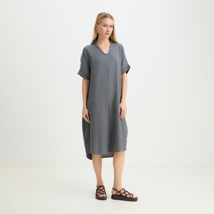 

Платье женское Maison David BLN917 серое S, Серый, BLN917