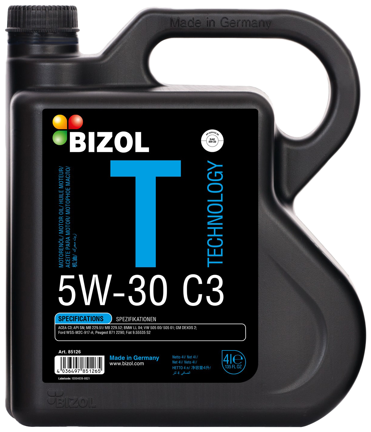 Моторное масло BIZOL Technology 5W30 C3 4л