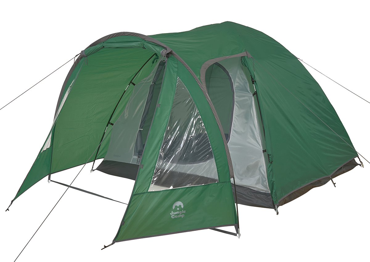 фото Палатка кемпинговая jungle camp texas четырехместная зеленая