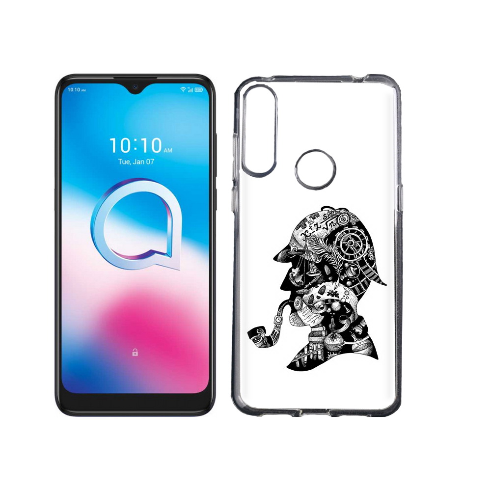 

Чехол MyPads Tocco для Alcatel 3L (2020) 5029Y мужчина с трубкой абстракция, Tocco