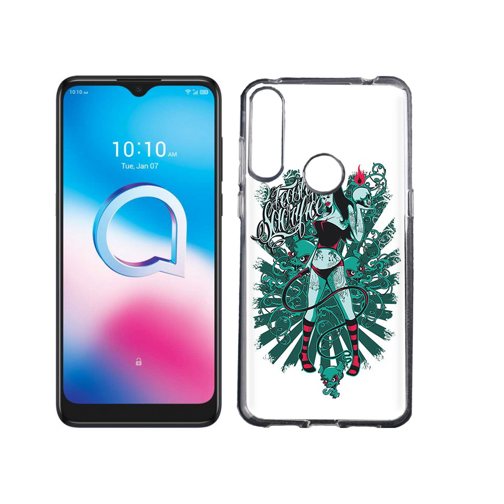 

Чехол MyPads Tocco для Alcatel 3L (2020) 5029Y нарисованная девушка в татуировках, Tocco
