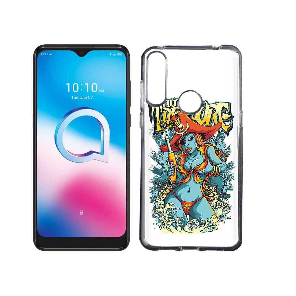 

Чехол MyPads Tocco для Alcatel 3L (2020) 5029Y нарисованная синяя девушка комикс, Tocco
