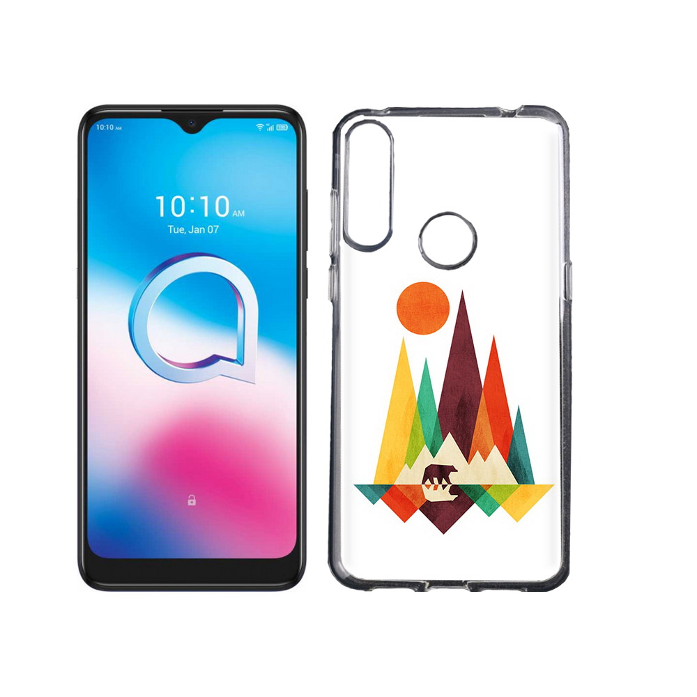 

Чехол MyPads Tocco для Alcatel 3L (2020) 5029Y нарисованные горы с медведем, Tocco