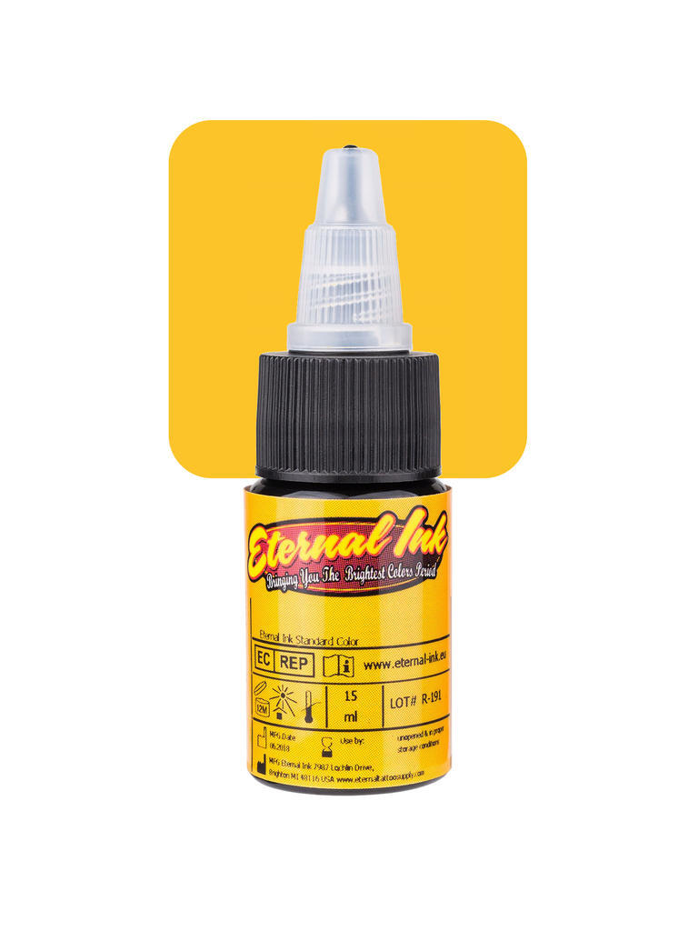 фото Краска для татуировки, пигмент для тату eternal ink lightning yellow, 15мл