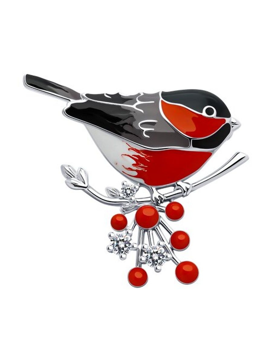

Брошь из серебра TEO MAORI 894040278, фианит\эмаль, 894040278