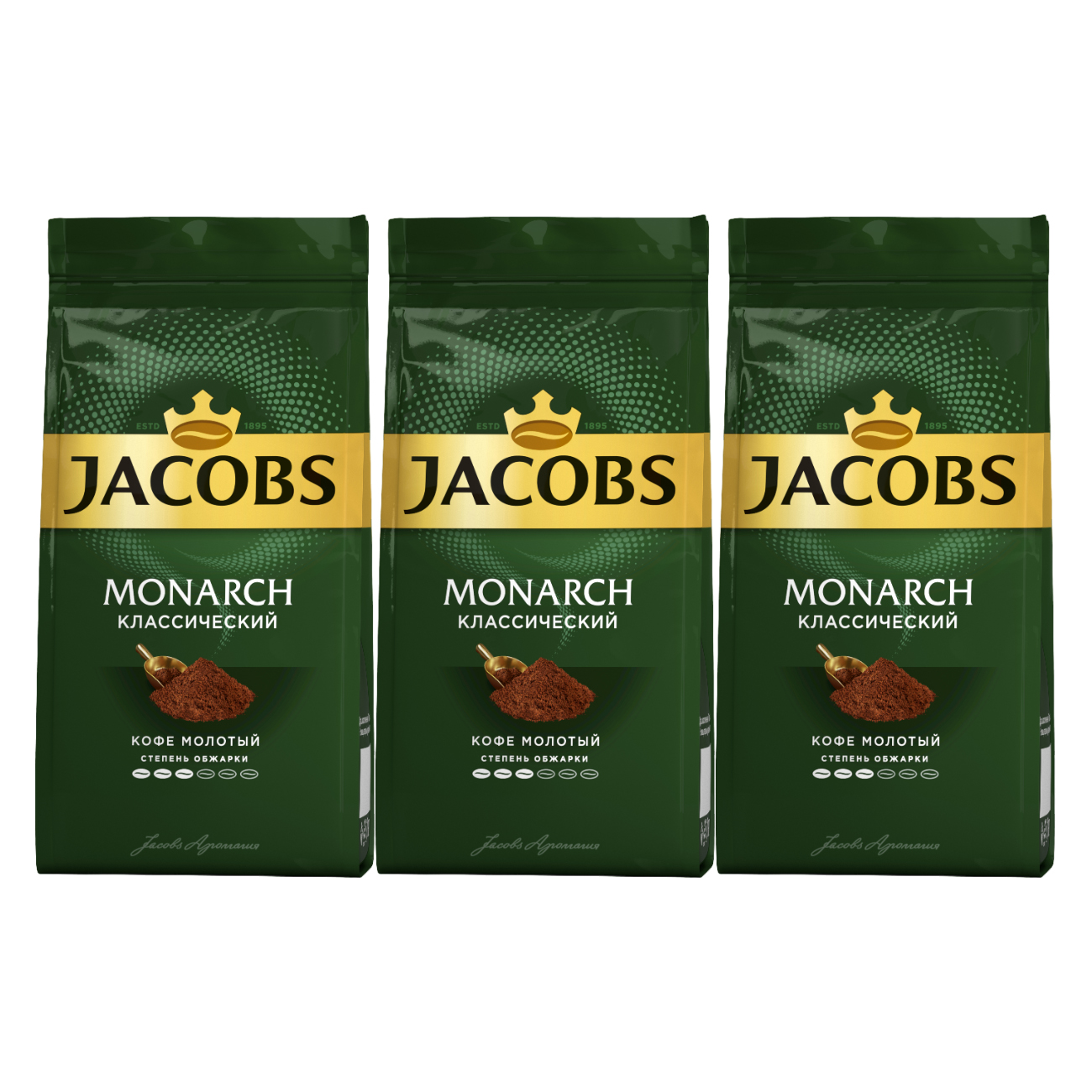 Кофе молотый Jacobs Monarch 230г 3 уп 1850₽