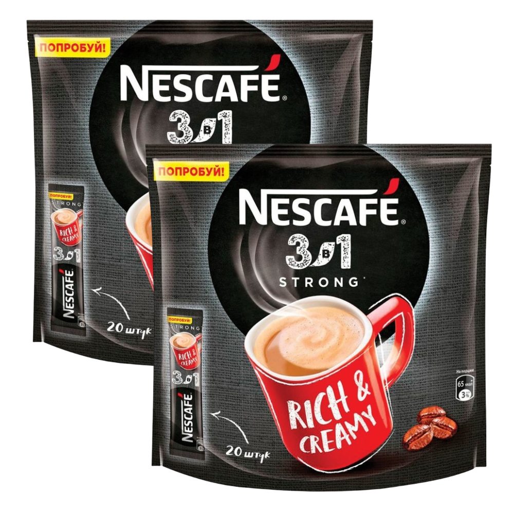 

Кофе растворимый Nescafe 3 в 1 Крепкий 320г 2 уп