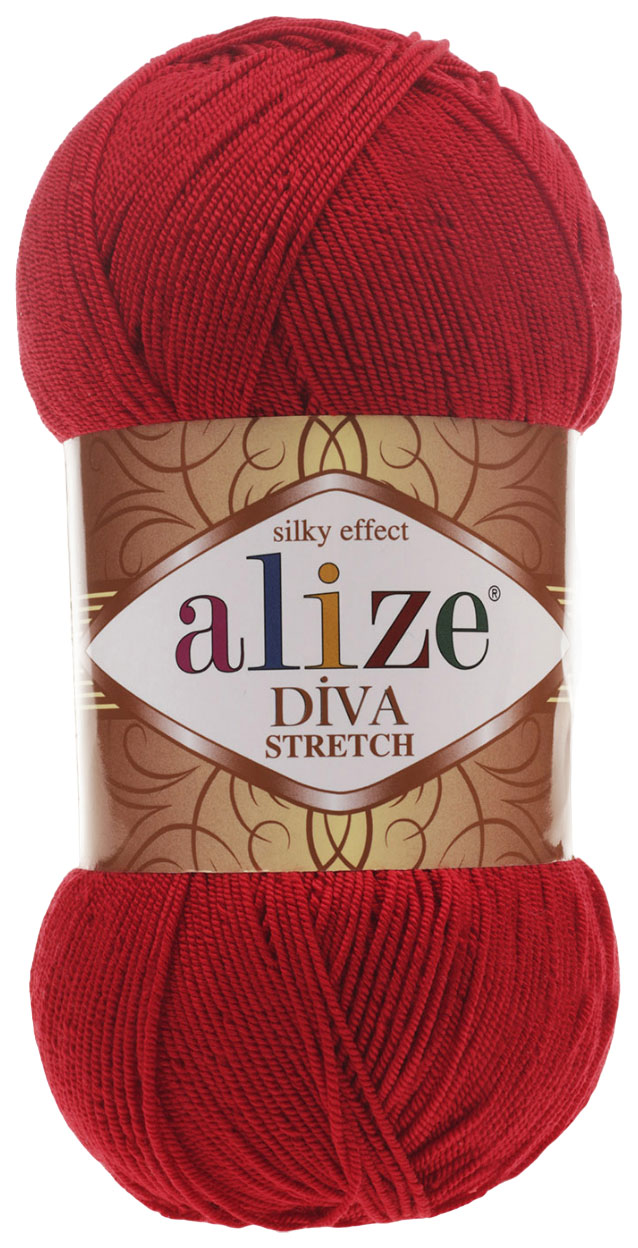 

Пряжа ALIZE Diva stretch Silk effekt (106), красный, 5 шт. по 100 г