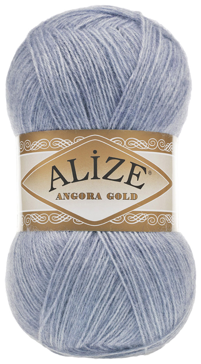 

Пряжа ALIZE Angora Gold (221), светлый джинс меланж, 5 шт. по 100 г, Синий