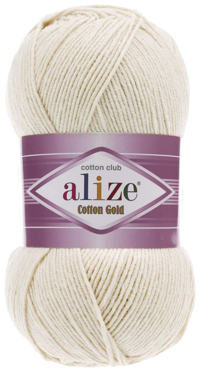 

Пряжа ALIZE Cotton Gold (599), речной жумчуг, 5 шт. по 100 г, Бежевый