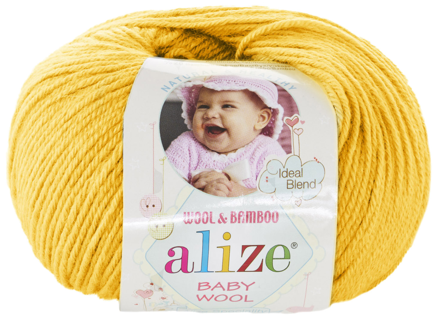 

Пряжа ALIZE Baby wool (548), желток, 5 шт. по 50 г