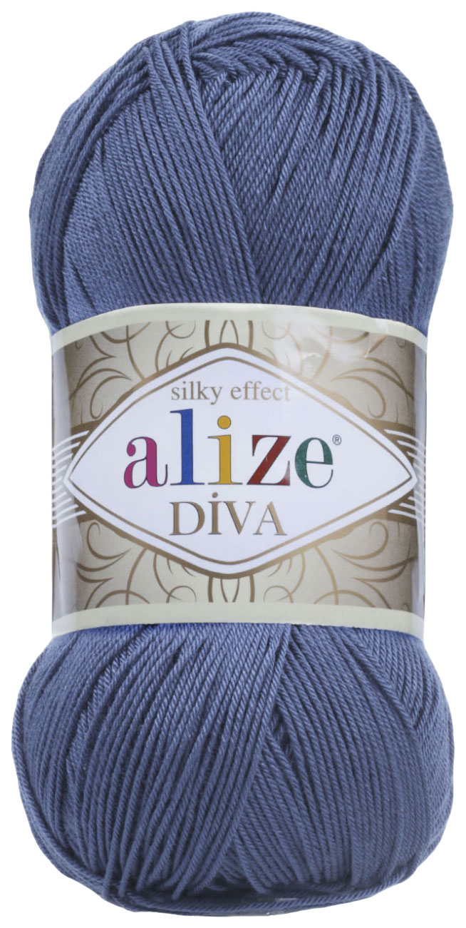 

Пряжа ALIZE Diva Silk effekt (353), джинс, 5 шт. по 100 г, Синий