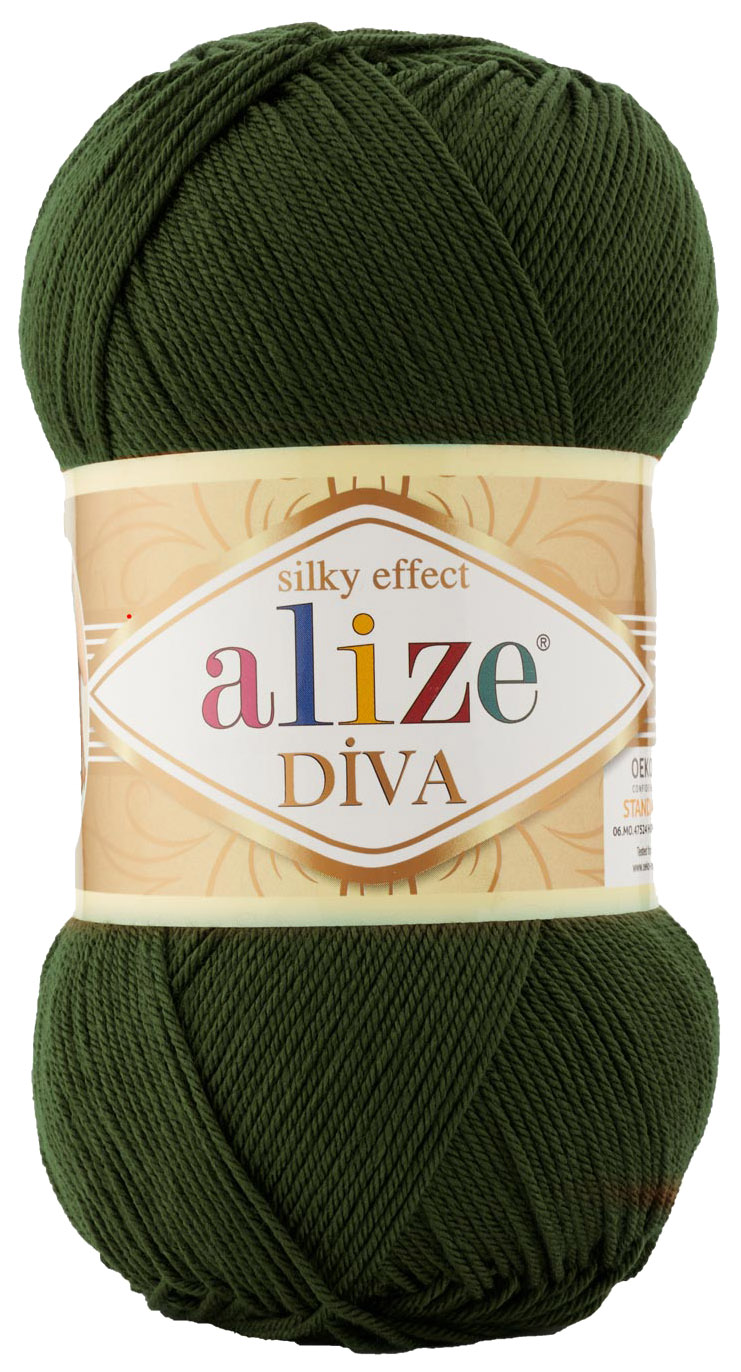 

Пряжа ALIZE Diva Silk effekt (567), темно-оливковый, 5 шт. по 100 г