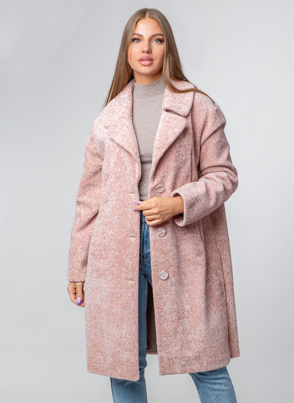 Пальто женское Каляев 55912 розовое 46 RU
