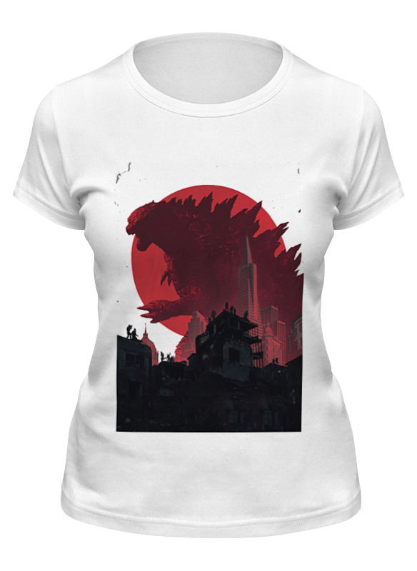 

Футболка женская Printio Godzilla white белая XL, Белый, Godzilla white