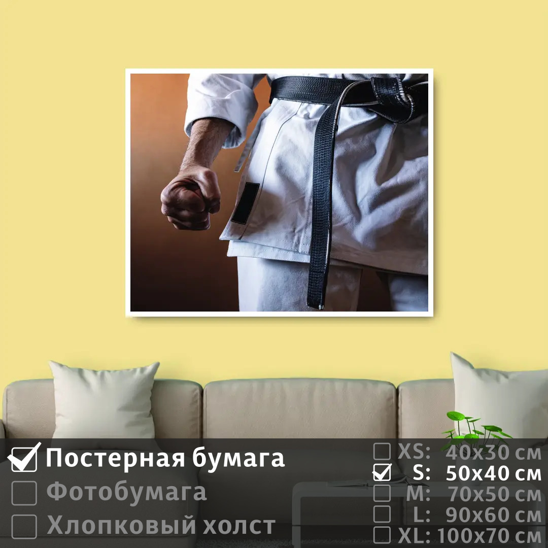 

Постер на стену ПолиЦентр Черный пояс 50х40 см, ЧерныйПояс