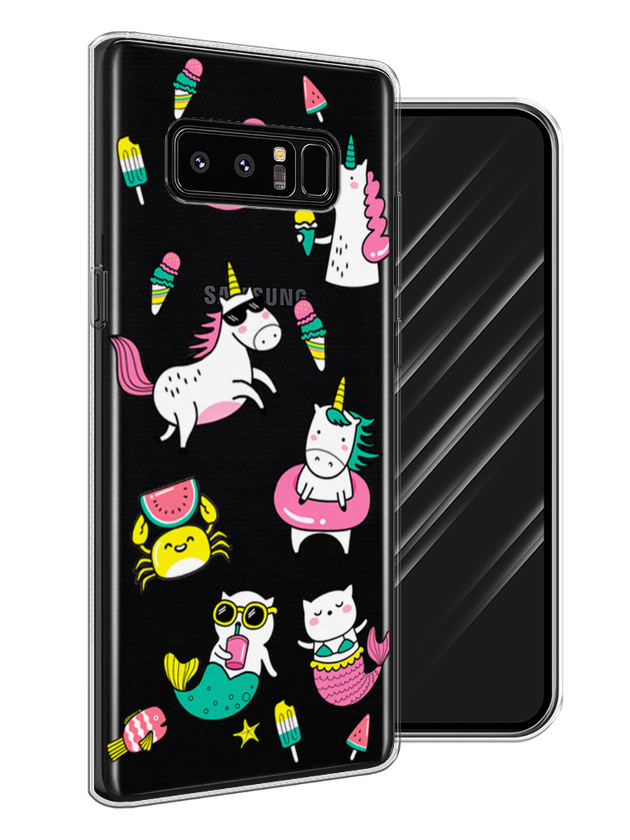 

Чехол Awog на Samsung Galaxy Note 8 "На отдыхе", Белый;голубой;розовый, 25250-2