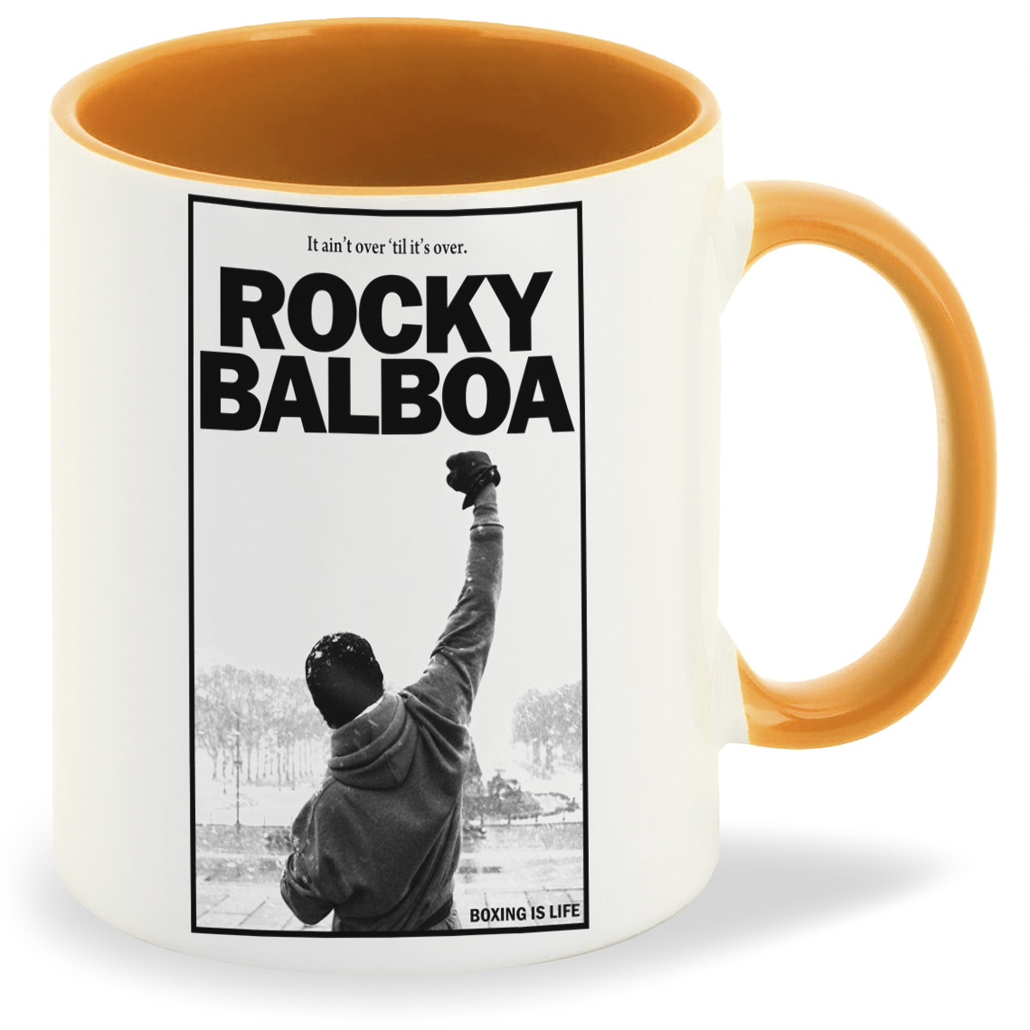 

Кружка оранжевая CoolPodarok Rocky Balboa