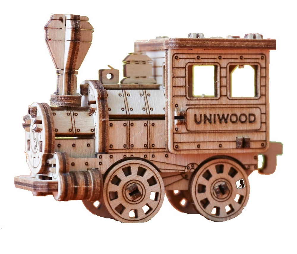Деревянный конструктор с дополненной реальностью Паровоз UNIWOOD конструктор деревянный eco wood art 3d ewa трактор кировец к 7м