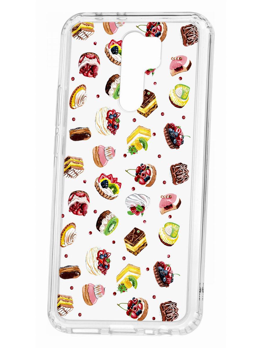 Чехол на Xiaomi Redmi 9 с принтом Kruche Print Cake,противоударный бампер,с защитой камеры