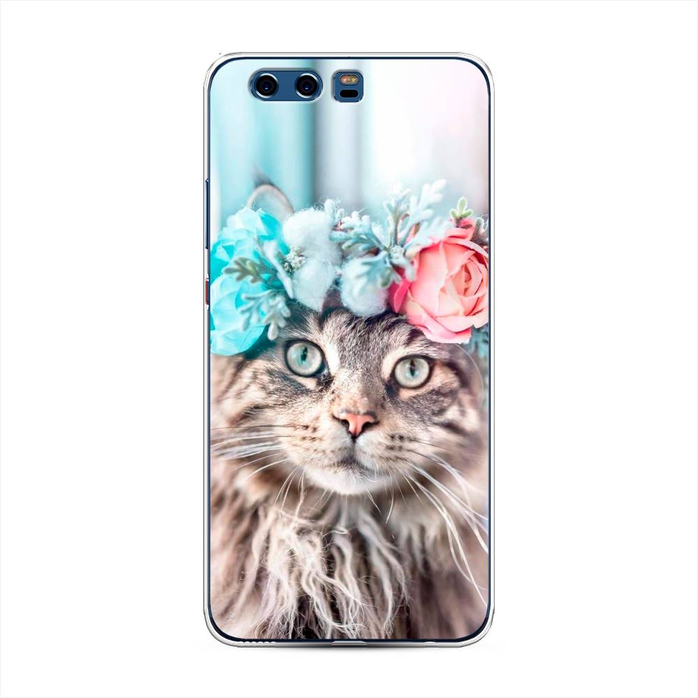 

Чехол Awog на Huawei P10 Plus "Кот в венке", Разноцветный, 62350-2