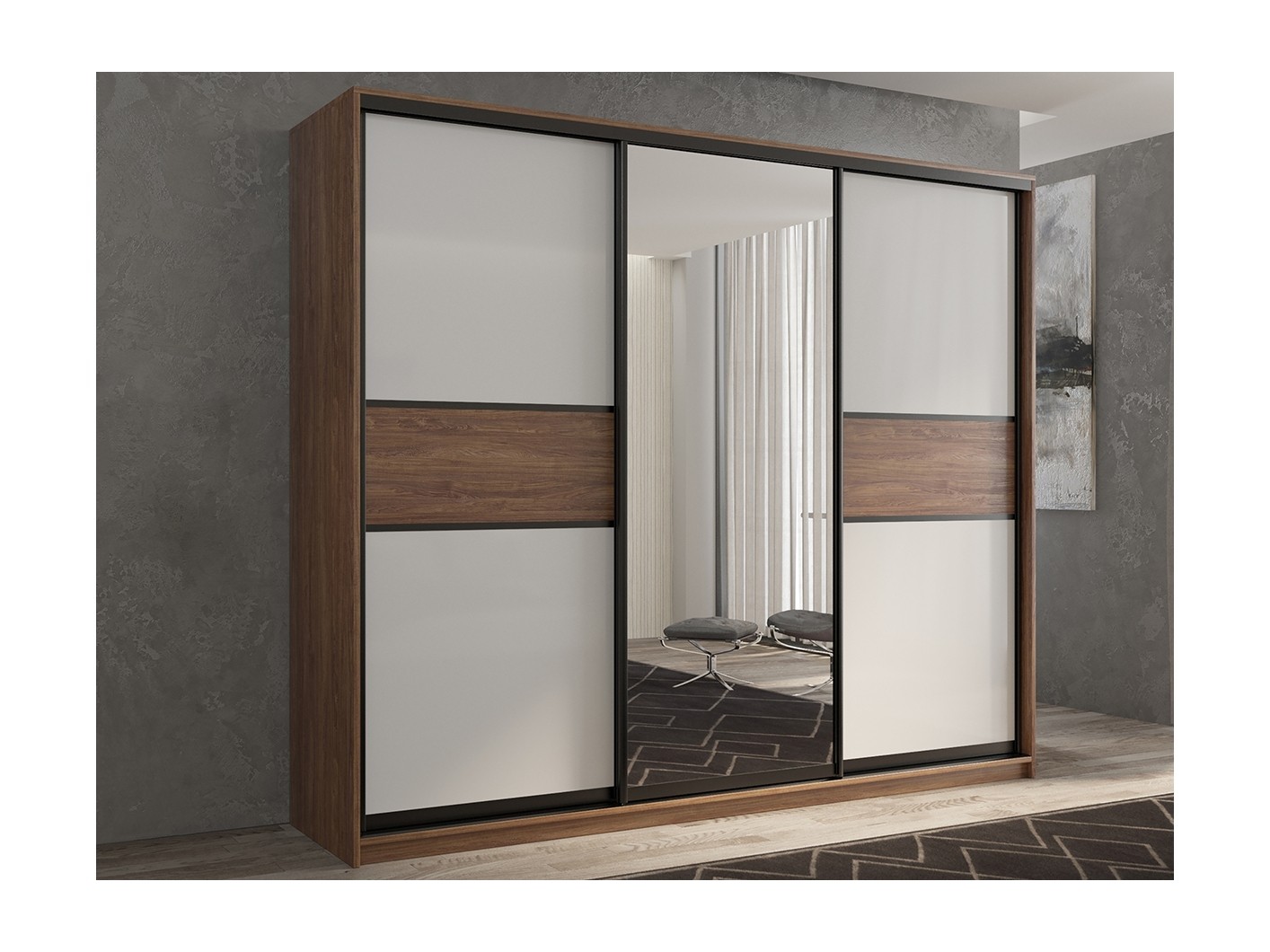 

Шкаф-купе 3-х дверный Кааппи 10 Морское Дерево Винтаж 180х60х230 см, Коричневый;белый