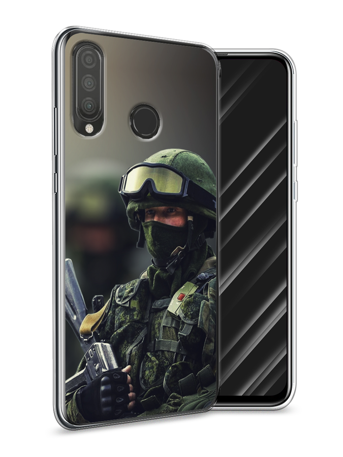 

Чехол Awog на Huawei P30 Lite "Солдат", Зеленый;серый, 67950-5