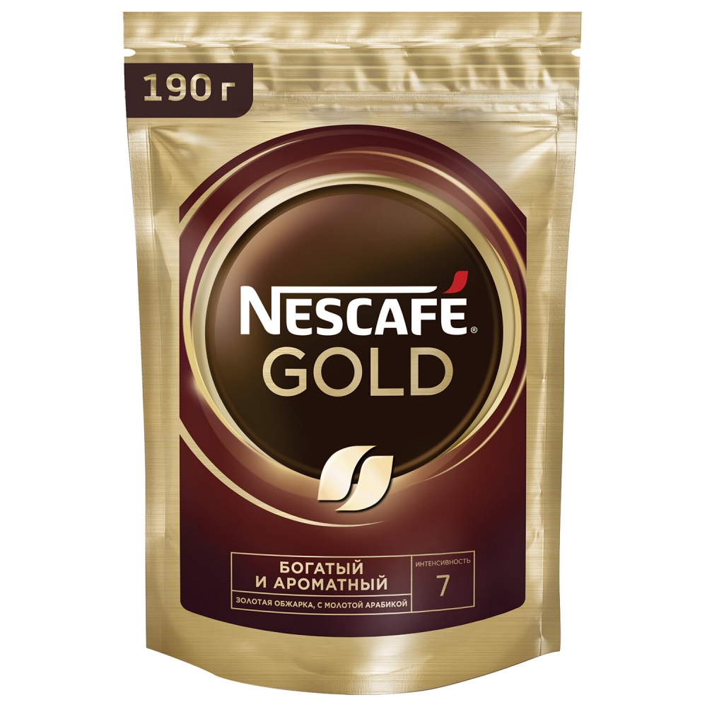 Кофе молотый в растворимом NESCAFE Gold, сублимированный, 190 г 2 уп