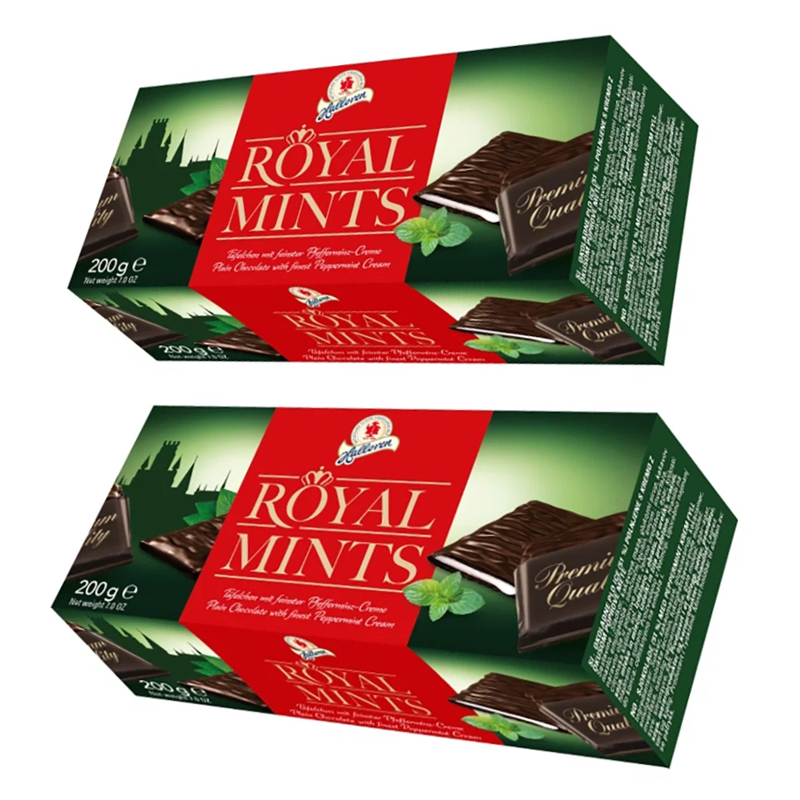 Шоколад порционный HALLOREN Royal Mints с мятной начинкой 200 г 2 уп