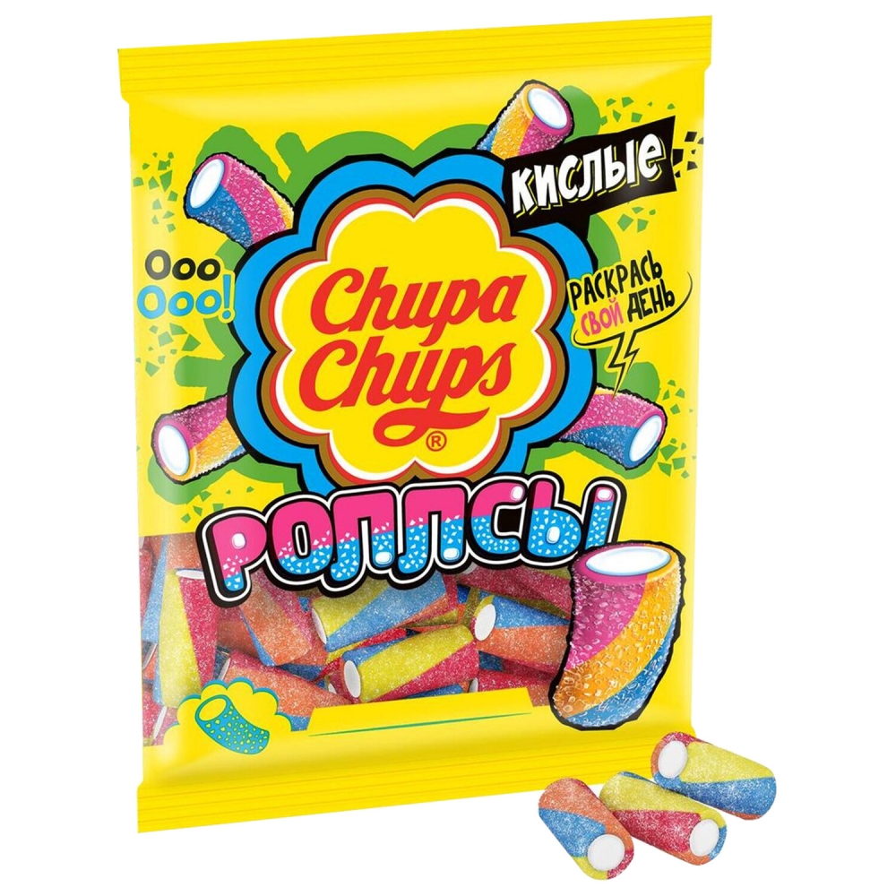 Мармелад жевательный CHUPA CHUPS Кислые Роллсы, 30уп