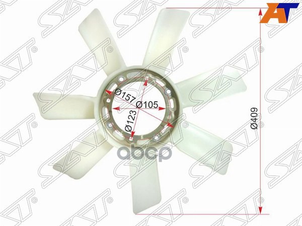 

SAT ST-16361-54020 Крыльчатка вентилятора TOYOTA 2L#,3L 1шт